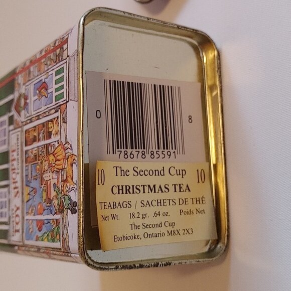 RARE The Second Cup Coffee Co. Christmas Ornament Tin Tea Container Ornament - Picture 6 of 6